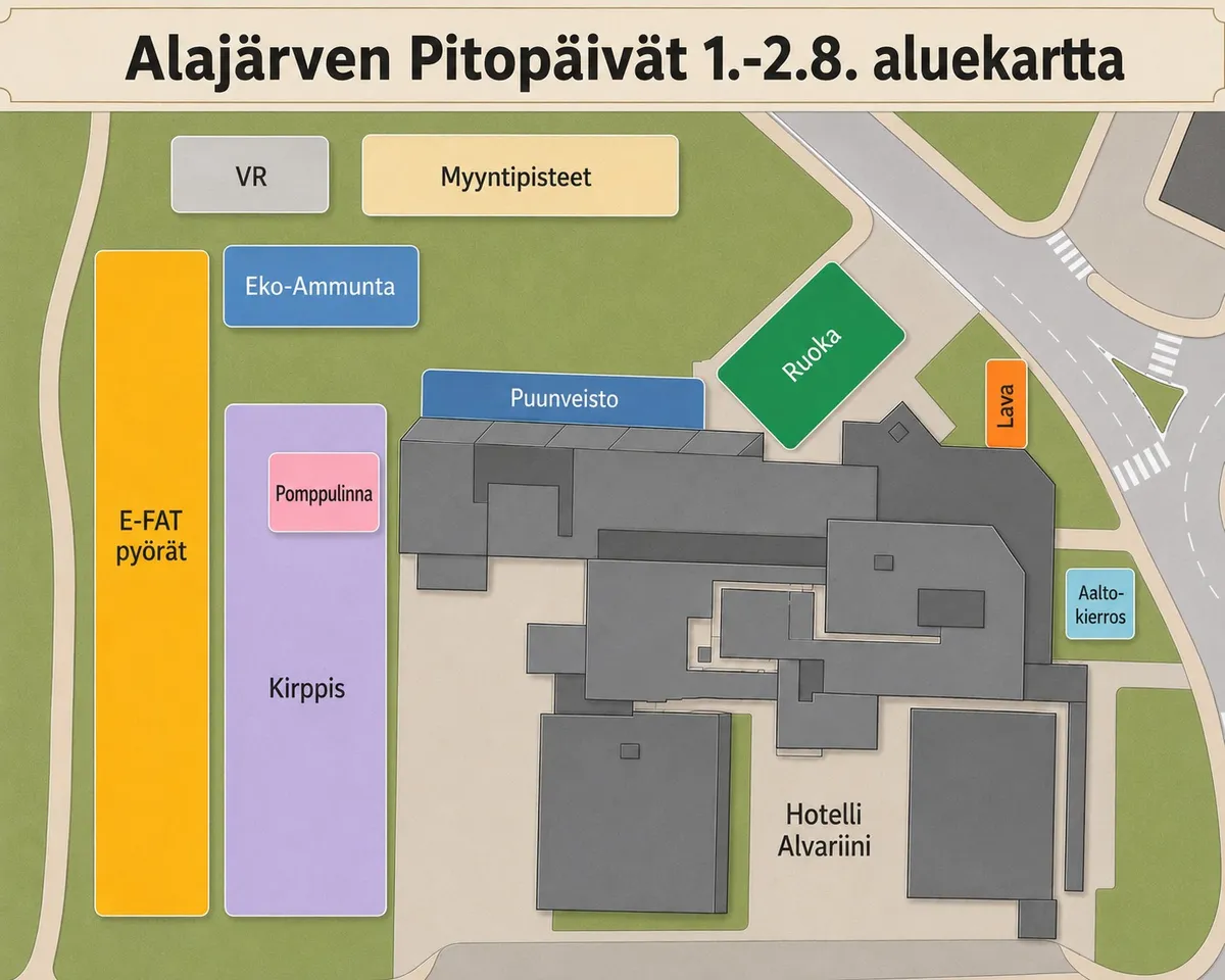 Alajärven Pitopäivät 2026 tapahtuma-aluekartta