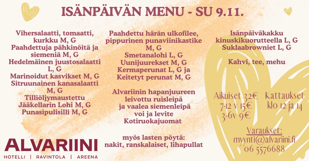 Isänpäivälounas 2025 Alvariini Alajärvi